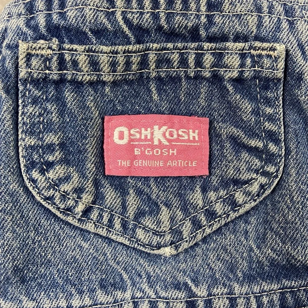 VTG Oshkosh B'gosh Vestbak Blue Denim Overalls Girl's 3T Hearts Farmcore Play
